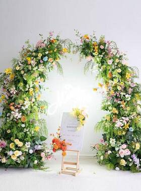 田园森系角拱40356门花艺求仪婚活动式背景橱牛婚礼窗装饰仿真假