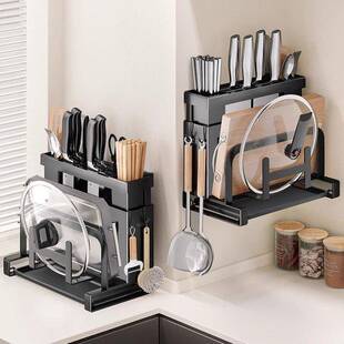 厨房刀架置物架不锈钢砧台面菜板架菜刀GCY筷笼体刀挂具一板壁收