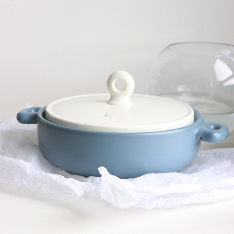 炖锅炖煲汤煲陶瓷砂锅汤锅明火煲汤D广口平底家用耐高温北欧无涂