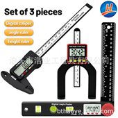 二合一数显高度尺台锯深度尺电子卡尺四合一水平尺角度尺3件套