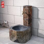 石头拖把池庭院六方石拖布池阳台卫生间家用水池户外墩布池水盆