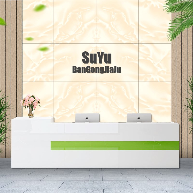 前台收银台d公司吧台桌咨询台仿大理石烤漆简约时尚办公桌包邮柜