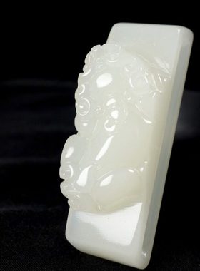 和田玉白玉男士款腰配腰挂皮带扣碧玉玉石貔貅腰带扣双层腰佩彩玉