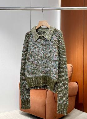 【妍妍粉丝专享】26新款复古混色翻领毛衣ONSM1065125856