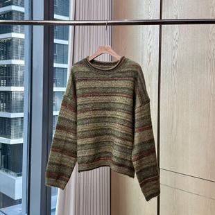 ONTT59595527 25秋冬费尔岛风复古时髦条纹毛衫 妍妍粉丝专享
