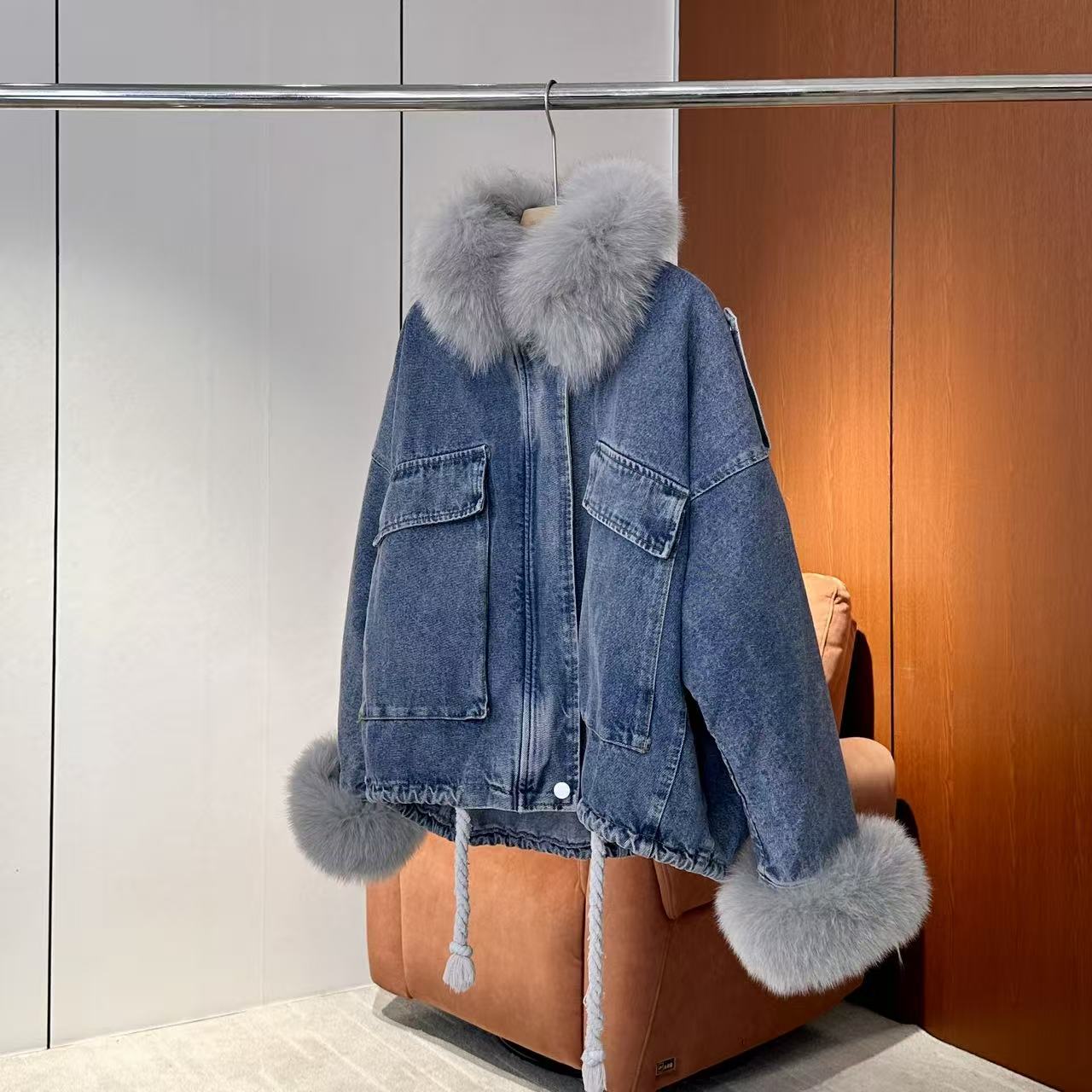 【妍妍粉丝专享】25新款加绒加厚冬季宽松牛仔外套ONWN2215125799