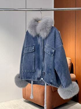 【妍妍粉丝专享】25新款加绒加厚冬季宽松牛仔外套ONWN2215125799