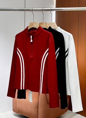 【妍妍粉丝专享】26新款运动风半拉链立领长袖上衣ONST201615886