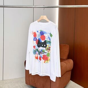 透气百搭趣味印花长袖 26新款 T恤ONST201636123 妍妍粉丝专享