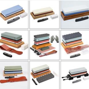 定天盛无品牌/家用户外刀石白刚玉油石双面粗磨精磨砥磨石套装角