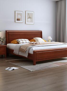 榉全实木床简约现代1.木8双人床m高箱储SCM物床中式户小型主卧婚