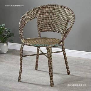 阳台藤椅休闲靠背椅家用老人院外室庭户编织藤椅子靠HRH外背加高