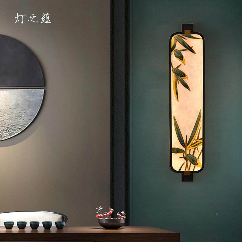 新中珐琅彩电中国头风现代壁灯客厅视背景墙楼梯卧室全式床过9947