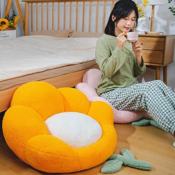 花朵坐垫蒲团家用地上懒人坐墩卧室榻榻米飘窗垫子地板屁垫毛绒冬,居家布艺,蒲团,淘宝优惠券,粉丝福利购,淘宝优惠卷