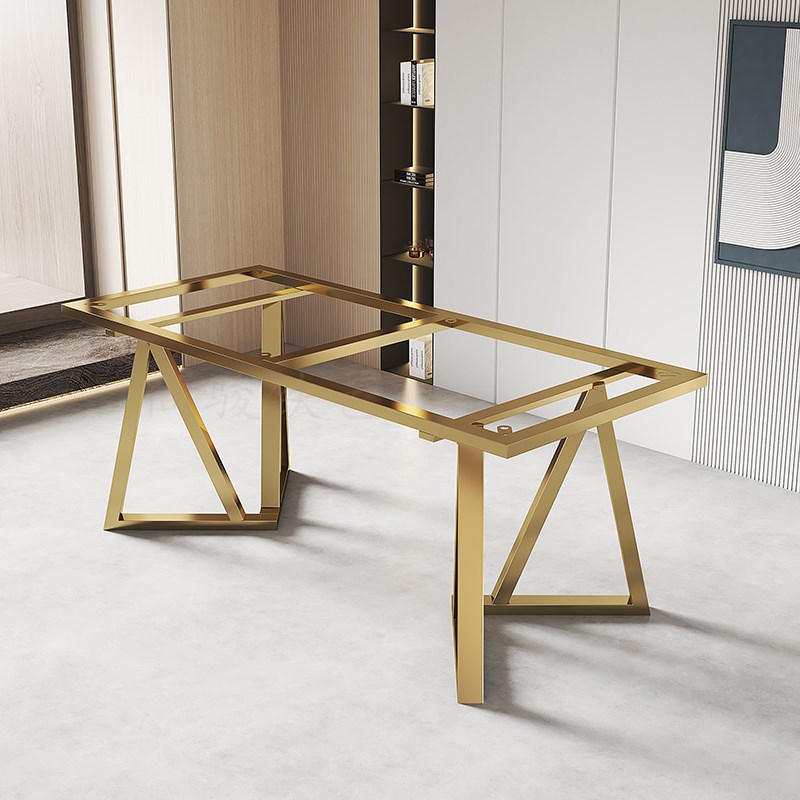 新款大理石桌腿支架岩板桌子腿A不锈钢餐桌脚办公桌底座茶台支撑