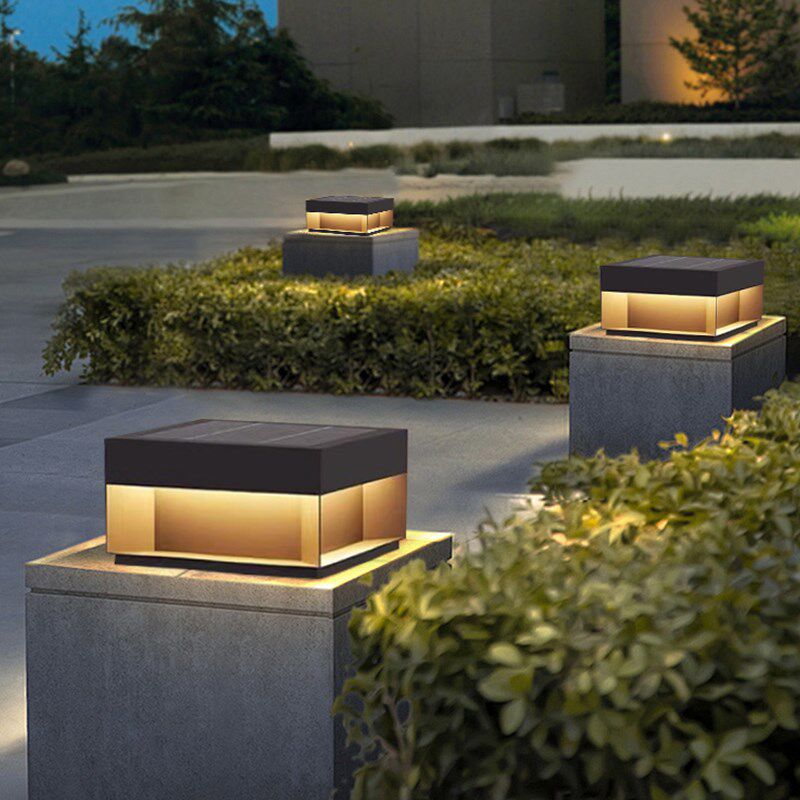 新款门柱灯太阳能k大门两侧柱子灯别墅院子围墙庭院户外防水柱头