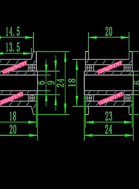 双列精密H型槽导向滑轮轴承内径6mm外径24mm厚度20mm/24mm/H20/14