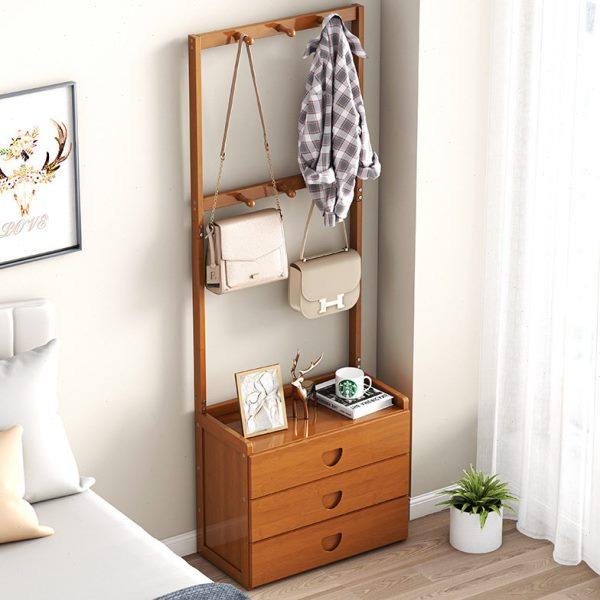 楠竹制床头柜高低款简约中式卧室多功能迷你小型储物简易置物架