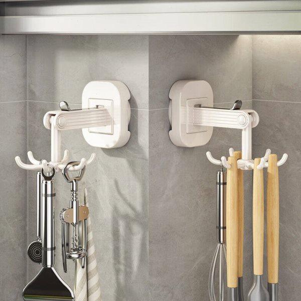 优勤（YOUQIN）厨房旋转挂钩吸盘免打孔壁挂锅铲厨具挂架六爪收纳,厨房/烹饪用具,厨房墙壁置物架/厨房墙壁挂架,淘宝优惠券,粉丝福利购,淘宝优惠卷