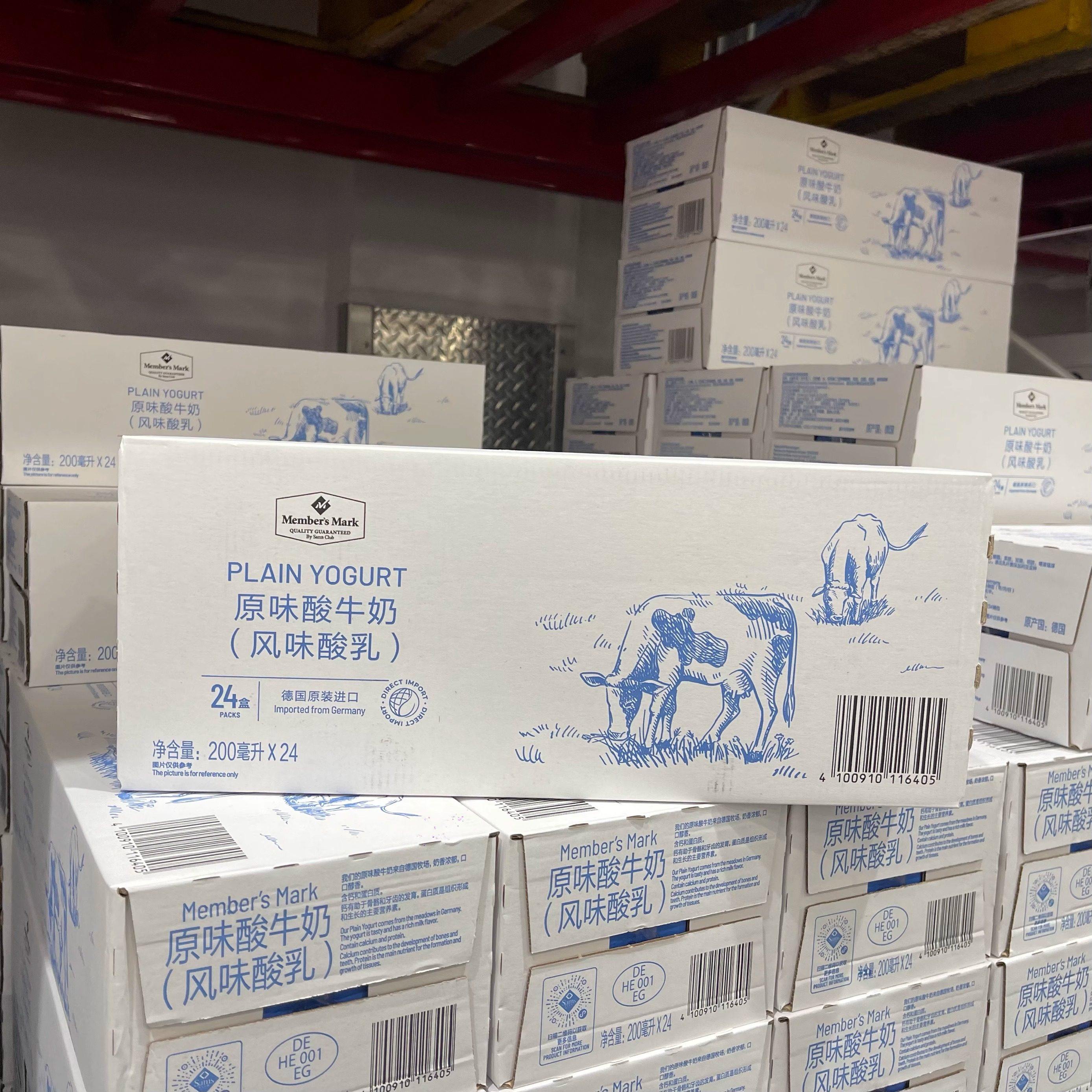 山姆会员超市正品德国进口原味酸牛奶风味酸乳营养早餐整箱