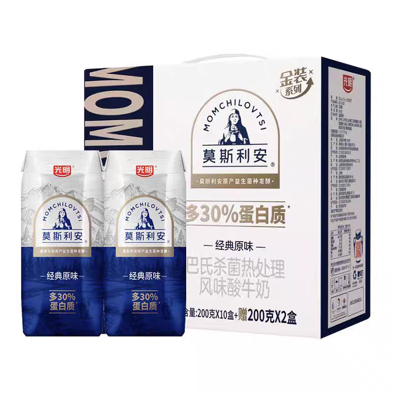 光明莫斯利安酸牛奶原味酸奶12盒
