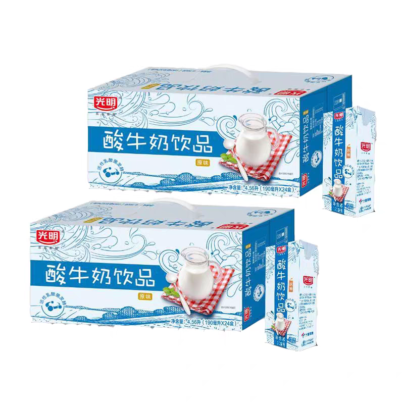 光明原味酸牛奶190ml*24整箱2提