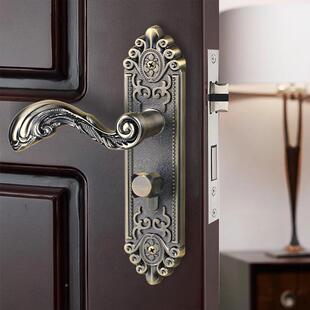 欧基亚锁JY011业铝合金音室静门锁式门锁青古铜实木房间内门锁卧