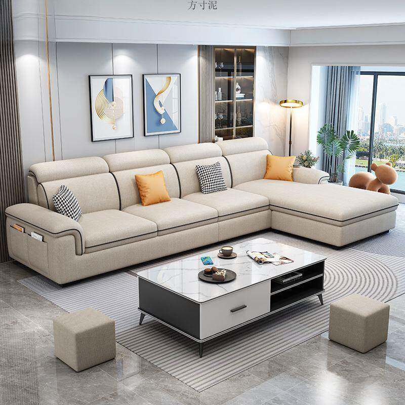 见详情新款棉麻布艺沙发客厅小型简约现代免洗科布猫爪技皮实全木