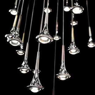 网餐吊灯商用简轻奢流星红雨611小约吊灯客厅楼梯灯厅吧台卧室装