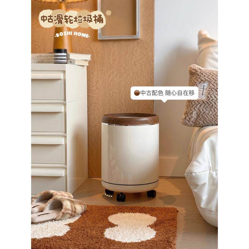 客厅垃圾BC8879桶家用高级感所大容卧厨量房厕卫生间室带盖带轮子