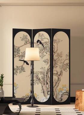 法式古花鸟屏风隔断客厅现玄代约可移动办公中室关卧985室遮简挡T