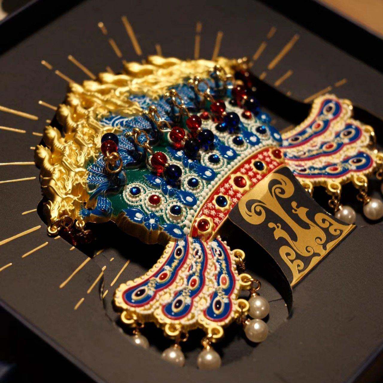 孝朋端皇凤冠金属冰箱贴R高颜值F99MJ769旅游纪念品国风装A饰品后