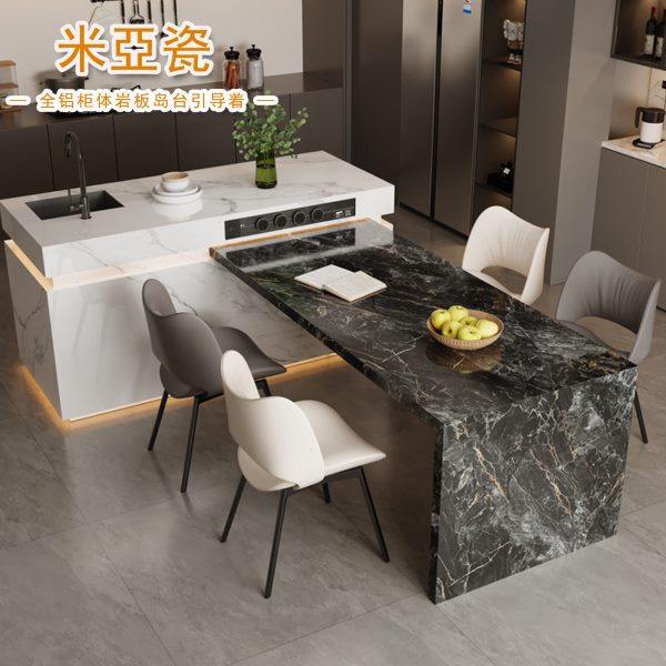 岩板伸缩岛台旋转拉伸折叠多功能岛台厨房岩板餐桌小弧形岩板岛台,住宅家具,岛台,淘宝优惠券,粉丝福利购,淘宝优惠卷