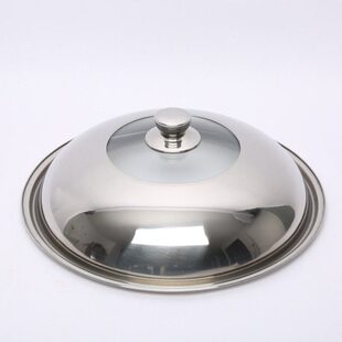 不锈钢炒锅盖子家用通用炒菜锅平底锅盖厚高拱加高30寸32cm34厘米