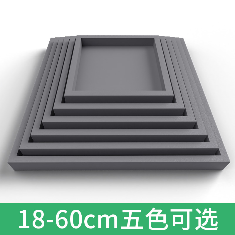 仿水泥花盆托盘正l方形接水底盘座花托防水底垫底座无轮多肉家用