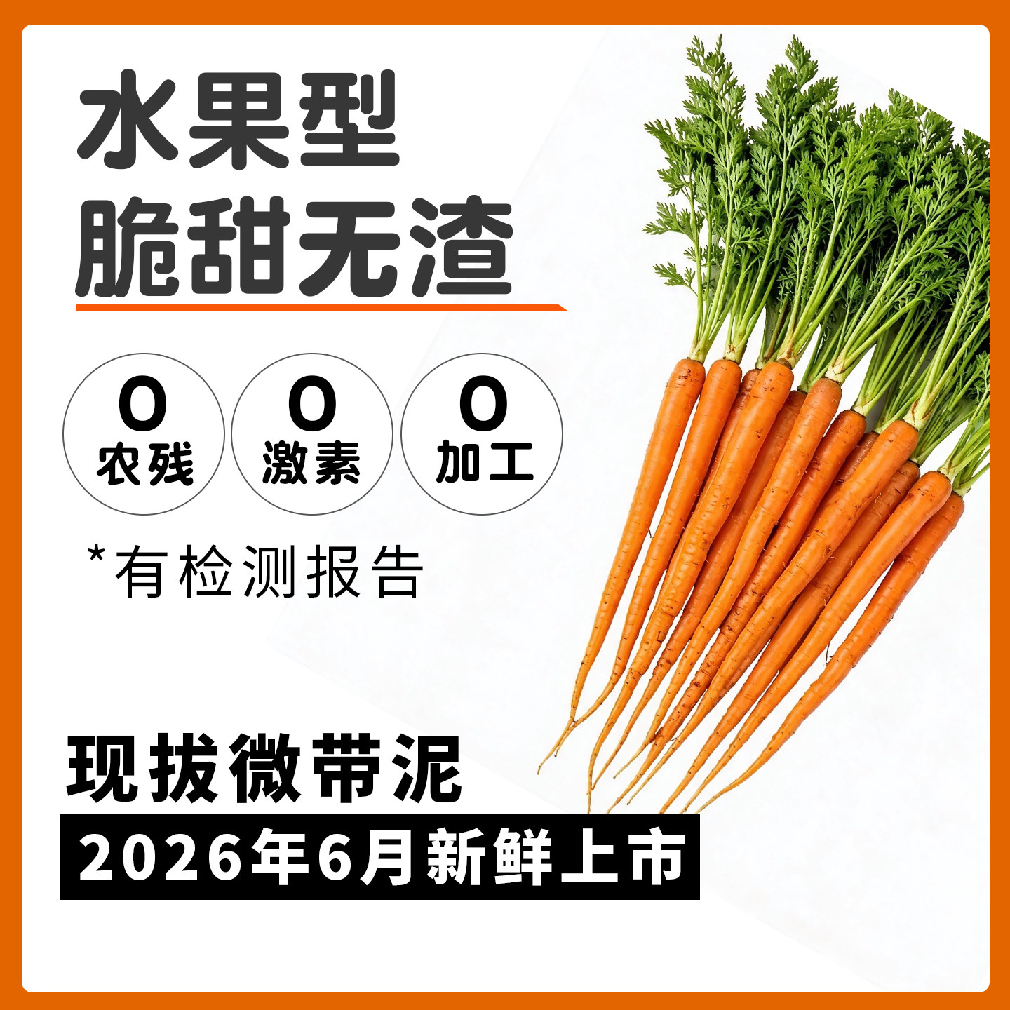 水果胡萝卜新鲜生吃手指帝王系小红萝卜即食农家自种带泥有机肥