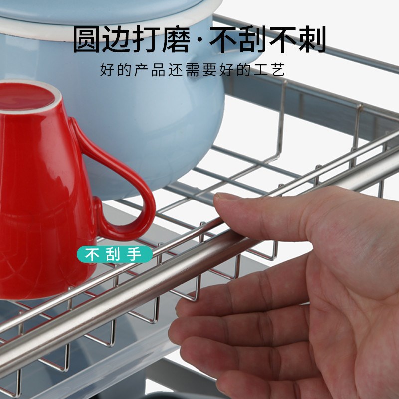 304不锈d钢厨房置物架三层滤凉放汲沥水碗架水淋水滴水家用碗碟架