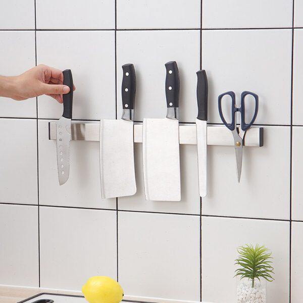 磁铁刀架壁挂304不锈钢磁力磁吸放刀架家用多功能免打孔磁性刀架