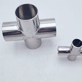 焊接四通304不锈钢卫生级内外镜面十字型等径4通焊管常规四通