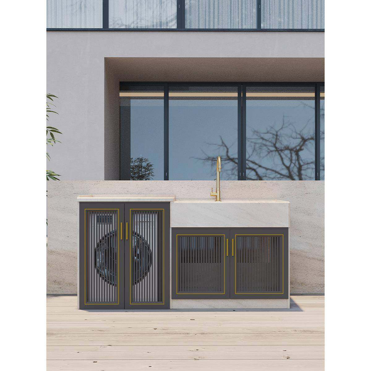 户外洗衣池台盆一体台洗衣盆带搓561庭板大院家阳用理石洗衣机柜