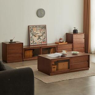 茶几电视组合轻客奢厅家用柜小户室型全GKE实木新中式 卧电视机柜