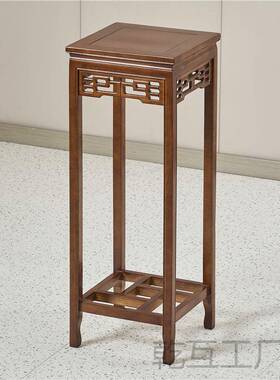 实木架客厅新中式阳台落地用式简约几花花盆景架家木质46098花置