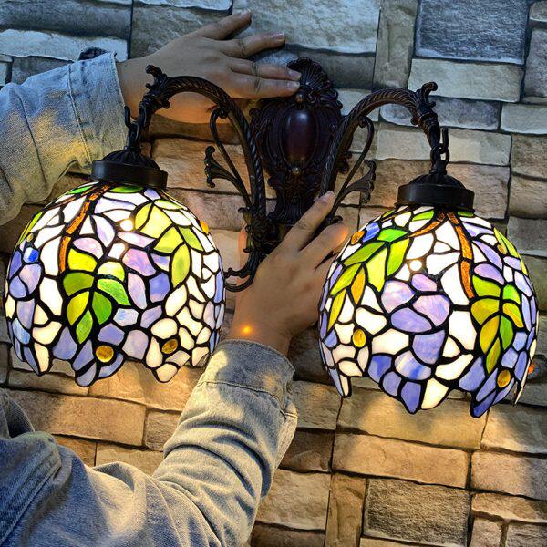 【紫藤】7寸单双头唯美清新走廊玄关厨房阳台客厅书房镜前灯壁灯