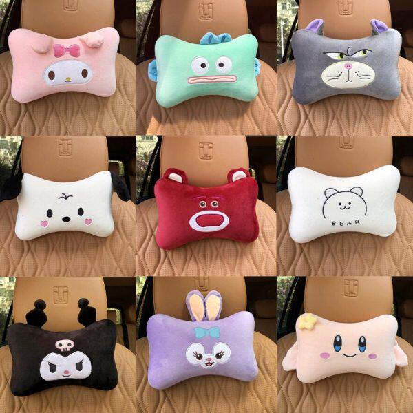 卡通汽车腰枕车用头枕记忆棉腰靠办公座椅垫车载座椅腰托车用颈枕