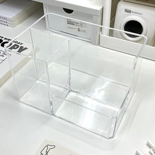 创意笔筒收纳盒分格办公桌面文具盒学生宿舍透明大容量Z多功能笔