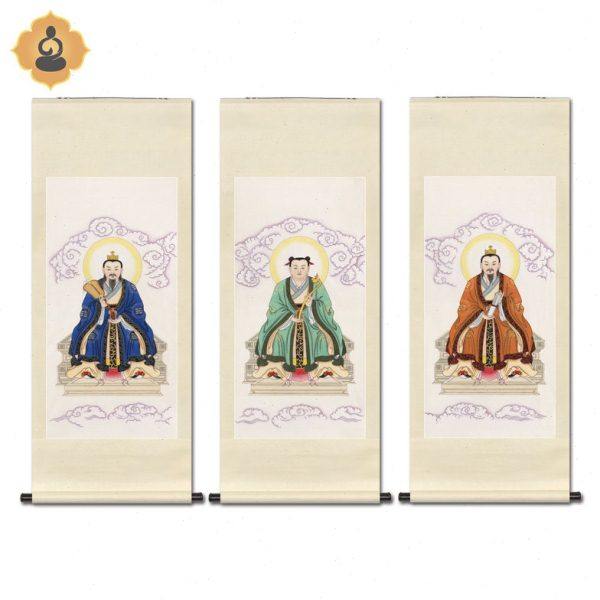 工笔神仙人物国画三茅真君画像水陆画玄关画轴卷轴画框新中式挂画,家居饰品,国画,淘宝优惠券,粉丝福利购,淘宝优惠卷