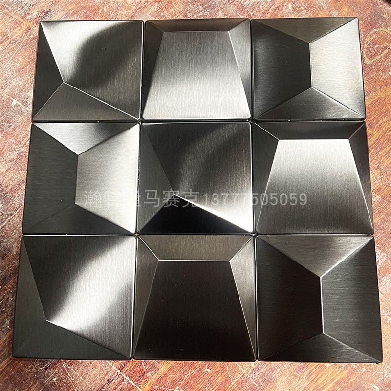金属不锈钢马赛克高低斜面r3D立体墙砖KTV背景墙瓷砖酒吧会所银色