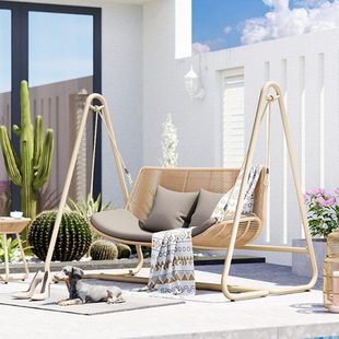 网牵鲲鹏户外秋千庭院荡秋千双人室外秋千椅吊床小院网红花园吊椅