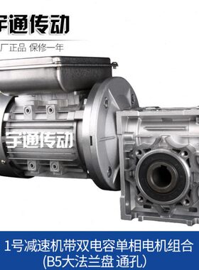 NMRV减速机带双电容单相电机组合涡轮蜗杆减速机RV减速机