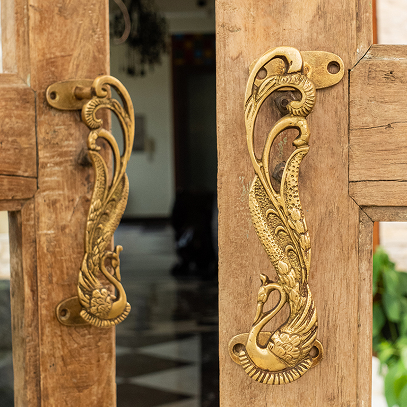 复古黄铜动物f拉手 创意柜门抽屉木门对开门推拉门大门装饰门把手